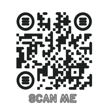 Set of modern QR code vector elements with &amp;quot;Scan Me&amp;quot; Stock Illustration
