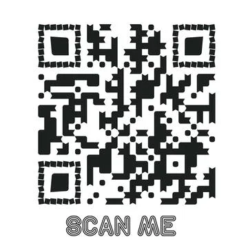 Set of modern QR code vector elements with &amp;quot;Scan Me&amp;quot; Stock Illustration