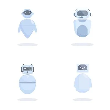 Set of modern robot icons イラスト素材