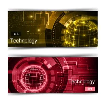 Set of modern scientific banners Stock Illustration