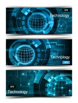 Set of modern scientific banners Stock Illustration