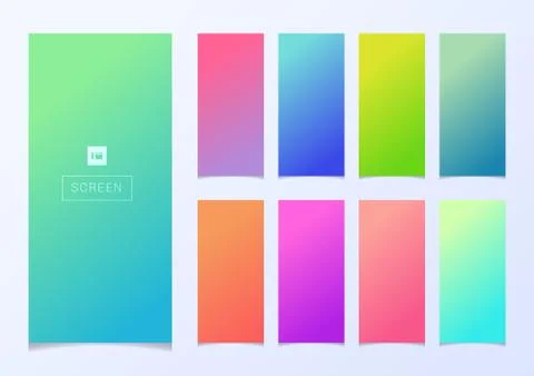 Set of modern smartphone screen gradient Soft color template design for wallp Illustrazione stock