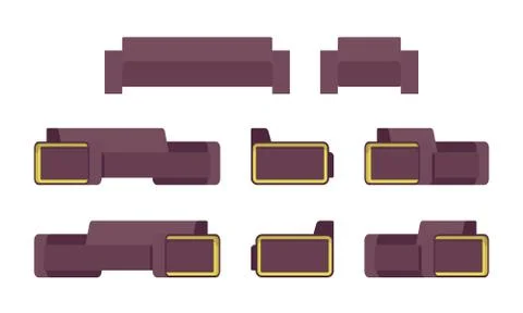 Set of modern sofa and armchiar Stock Illustration