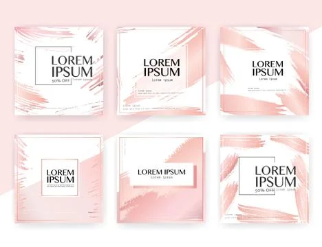 Set of modern square banner design for social media, Promotion square banner  Stock Illustration
