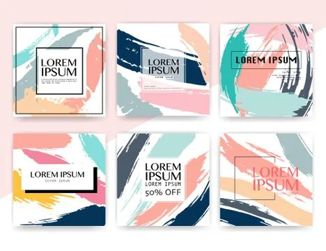 Set of modern square banner design for social media, Promotion square banner  Stock Illustration