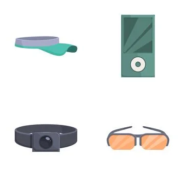 Set of modern tech accessories icons Illustrazione stock
