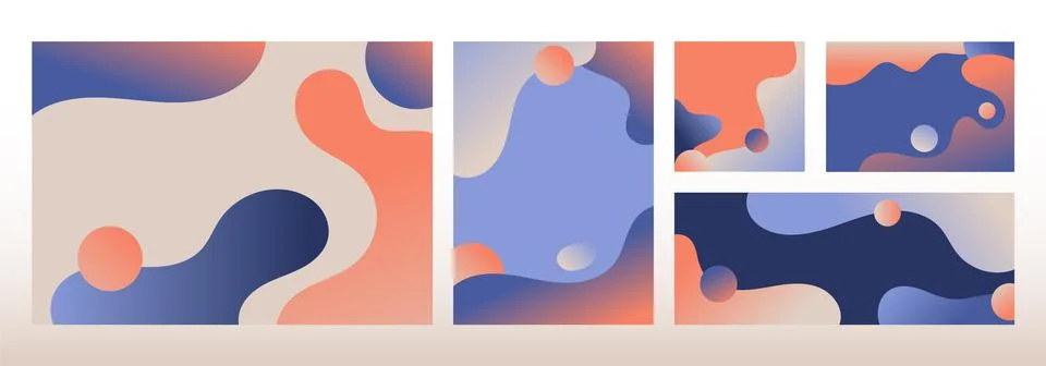 Set of modern template design abstract liquid shapes gradient colors backgrou Illustrazione stock