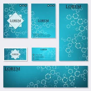 Set of modern templates for brochure, flyer, visit cards and banner. Structure Stock Illustration
