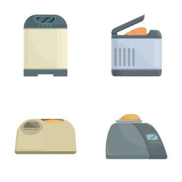 Set of modern toasters vector illustrations Stock Illustration