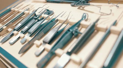Set of modern tools for successful eye surgery Stock Footage 58821539