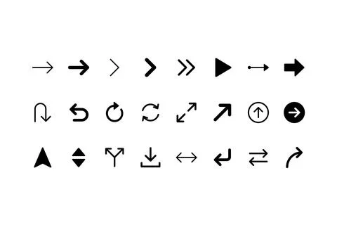 Set Of Modern UI UX Web Arrows Icons Иллюстрация