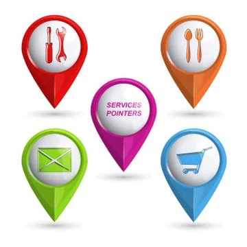 Set of modern vector 3D pointers イラスト素材