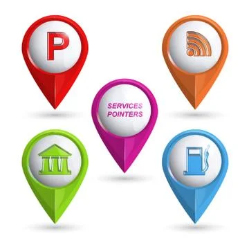 Set of modern vector 3D pointers イラスト素材