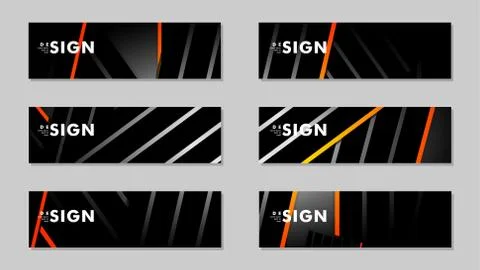 A set of modern vector banners with a line background Stock Illustration