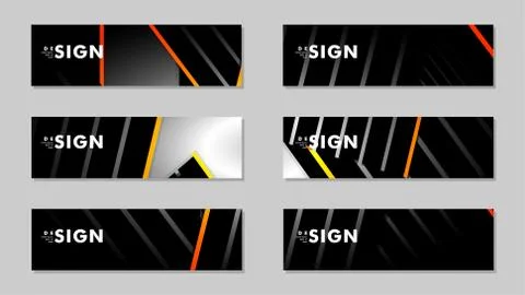 A set of modern vector banners with a line background Stock Illustration