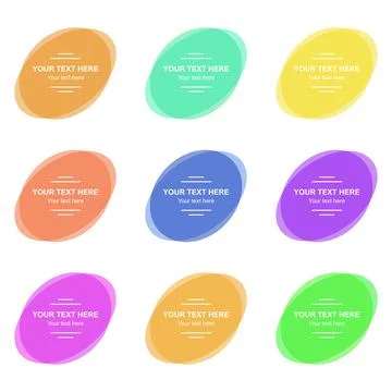 Set of Modern Vector Colorful Oval Banners Illustrazione stock