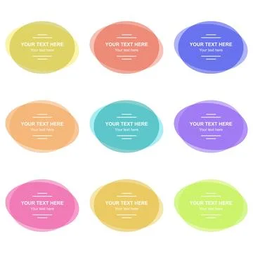 Set of Modern Vector Colorful Oval Banners Illustrazione stock
