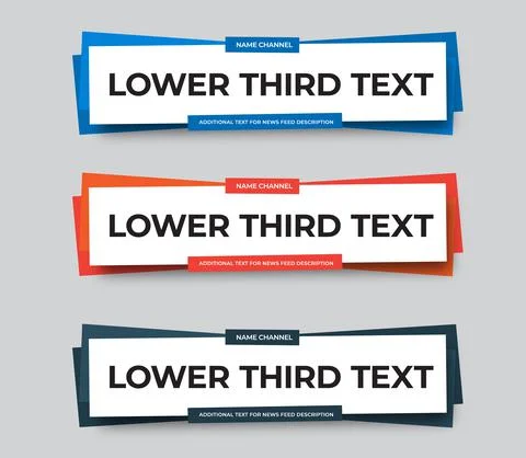 Set of modern vector lower third screen for titles and captions. Stock Illustration