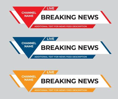 Set of modern vector lower third screen for headers, for name, channel, title イラスト素材