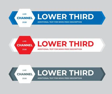 Set of modern vector lower third screen for headers, for name, channel, title イラスト素材