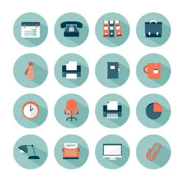Set of modern vector office icons Illustrazione stock