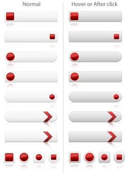 Set of modern web buttons in two positions Stock Illustration