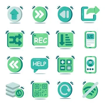 Set of Modifiable Flat Icons Illustrazione stock