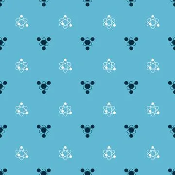 Set Molecule and Atom on seamless pattern. Vector Stock Illustration