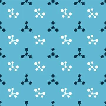 Set Molecule and Molecule on seamless pattern. Vector Illustrazione stock