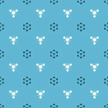 Set Molecule and on seamless pattern. Vector Stock Illustration