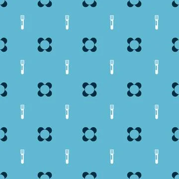 Set Molecule and Test tube on seamless pattern. Vector Illustrazione stock