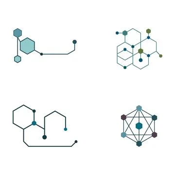 Set Molecule vector illustration design 库存插图