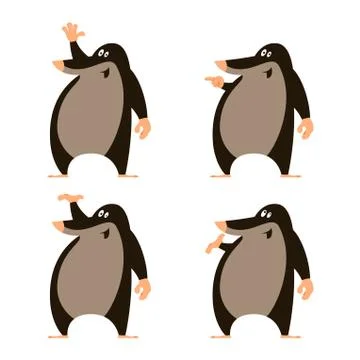 Set of moles Stock Illustration