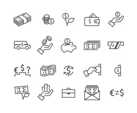Set money icon Stock Illustration