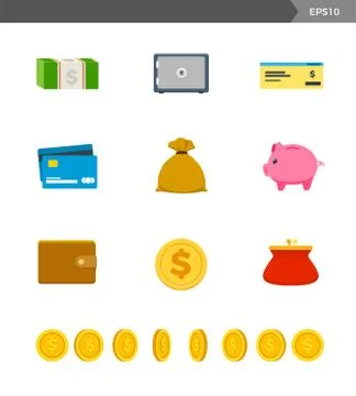 Set of Money storage. Vector Illustration Stock Illustration