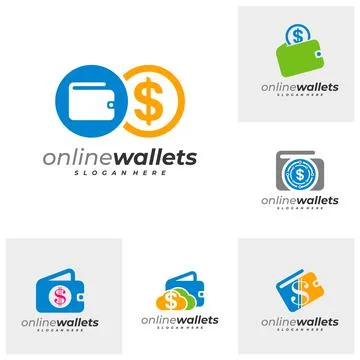 Set of Money Wallets logo design vector template, Creative Wallets logo desig Stockillustratie