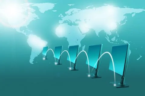 Set of monitors with bright spots Stock Illustration