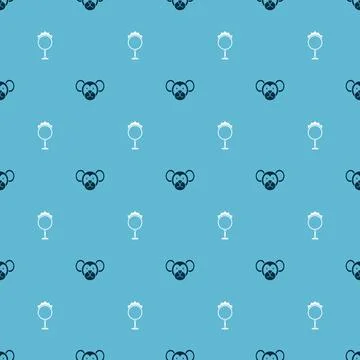 Set Monkey and Circus fire hoop on seamless pattern. Vector Stock Illustration