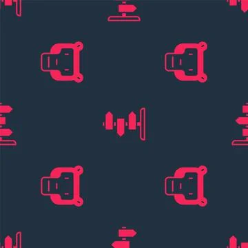Set Monkey and Road traffic sign on seamless pattern. Vector Stock Illustration
