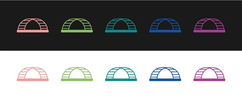 Set Monkey bar icon isolated on black and white background. Vector Illustrazione stock