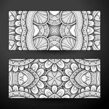 Set of Monochrome Banners, Web Design Element Stock Illustration