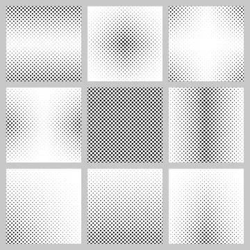 Set of monochrome dot pattern backgrounds イラスト素材