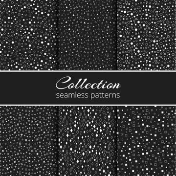 A set of monochrome geometric backgrounds Stock Illustration
