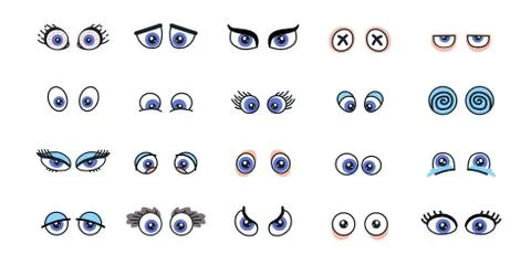 Set of monster eyes in different poses. Stockillustratie