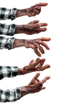 Set of monster hands. Monster, devil, evil, satan, or zombie hands isolated.. Foto stock