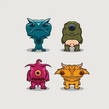 Set monster Stock Illustration
