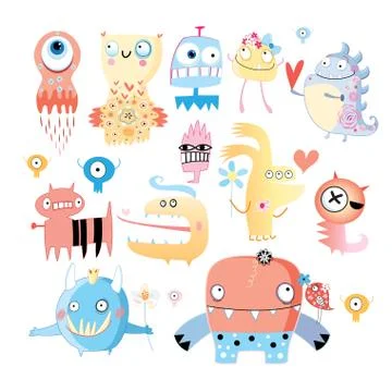 Set of monsters イラスト素材