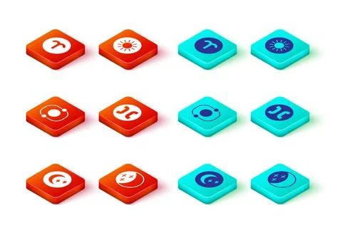 Set Moon and stars, Eclipse of the sun, Solar system, Pisces zodiac, Sun and Ilustração Stock