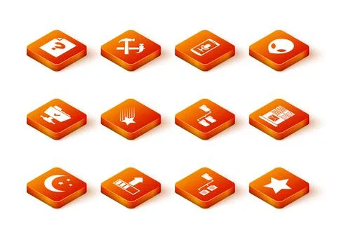 Set Moon and stars, Loading, FTP operation successful, Falling, Folder tree a Stock Illustration