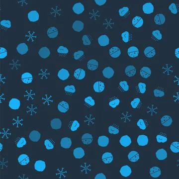 Set Moon, Cloud with rain, Eclipse of the sun and Snowflake on seamless patte Ilustração Stock